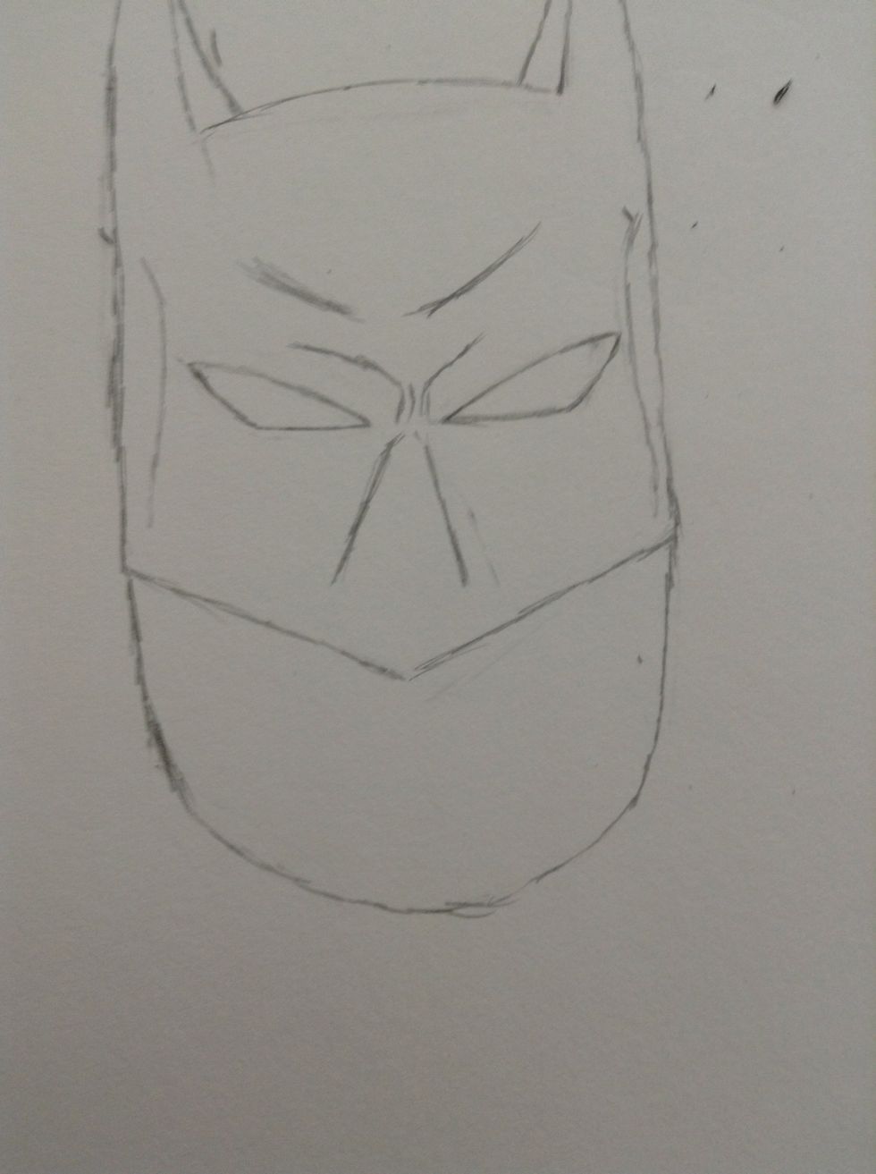 Draw the rest of his face.