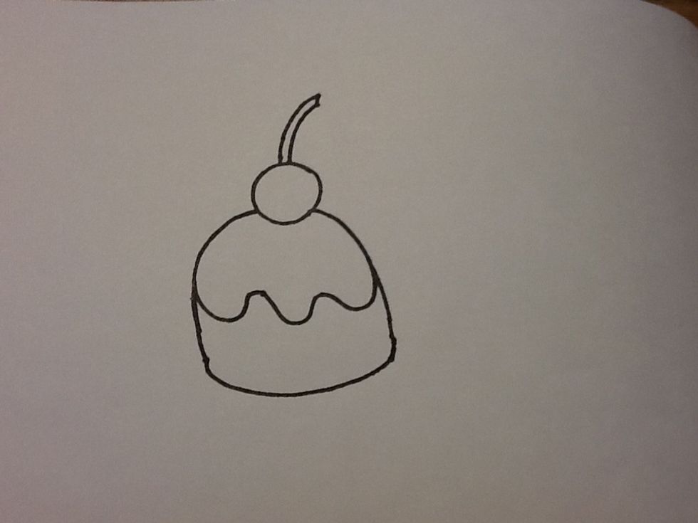 Draw the rest of the cupcake