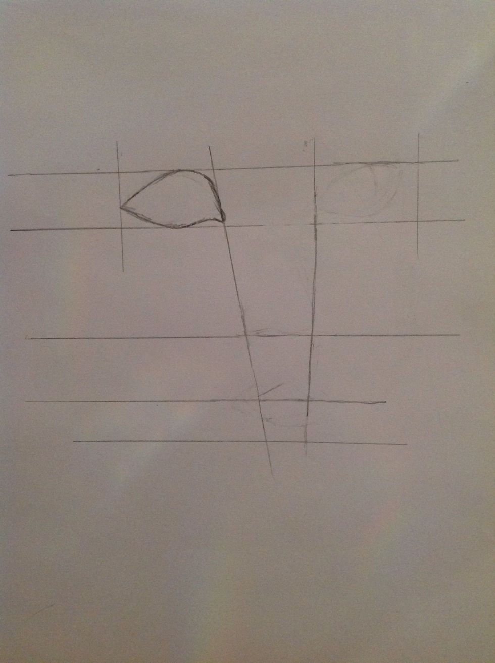 Draw the right eye on the left side.