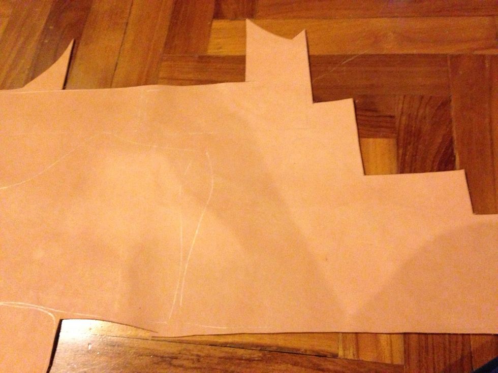 Draw the stencil to a vegetable tan leather a leather of your choice