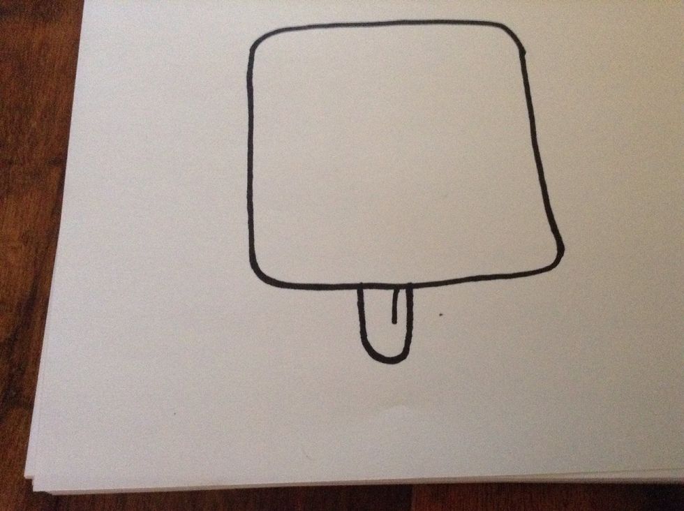 Draw the stick which is short and round and if you want draw a little line for minor details remember this is optional