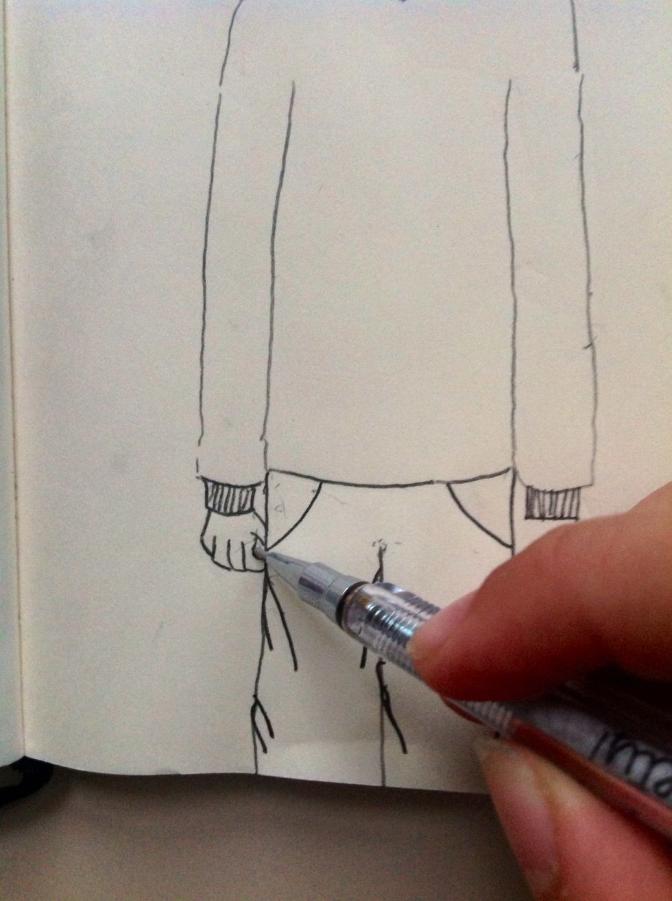 Draw the write hand...