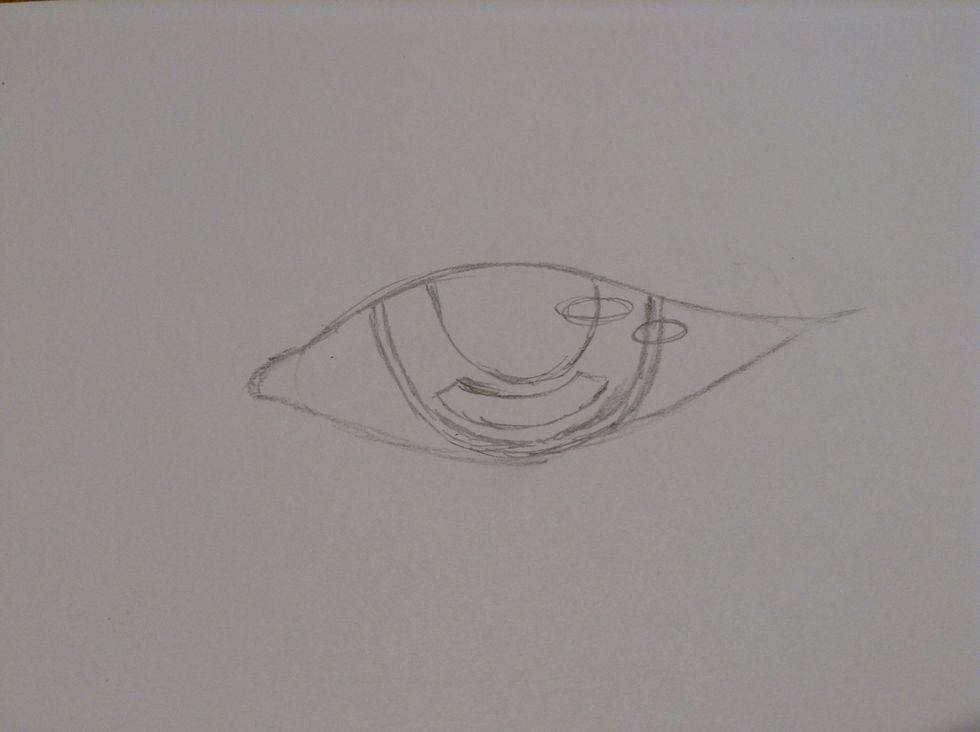 Draw these three shapes in the eye..