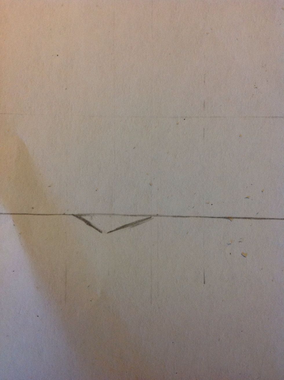 Draw to lines forming a triangle, one is longer that the other.