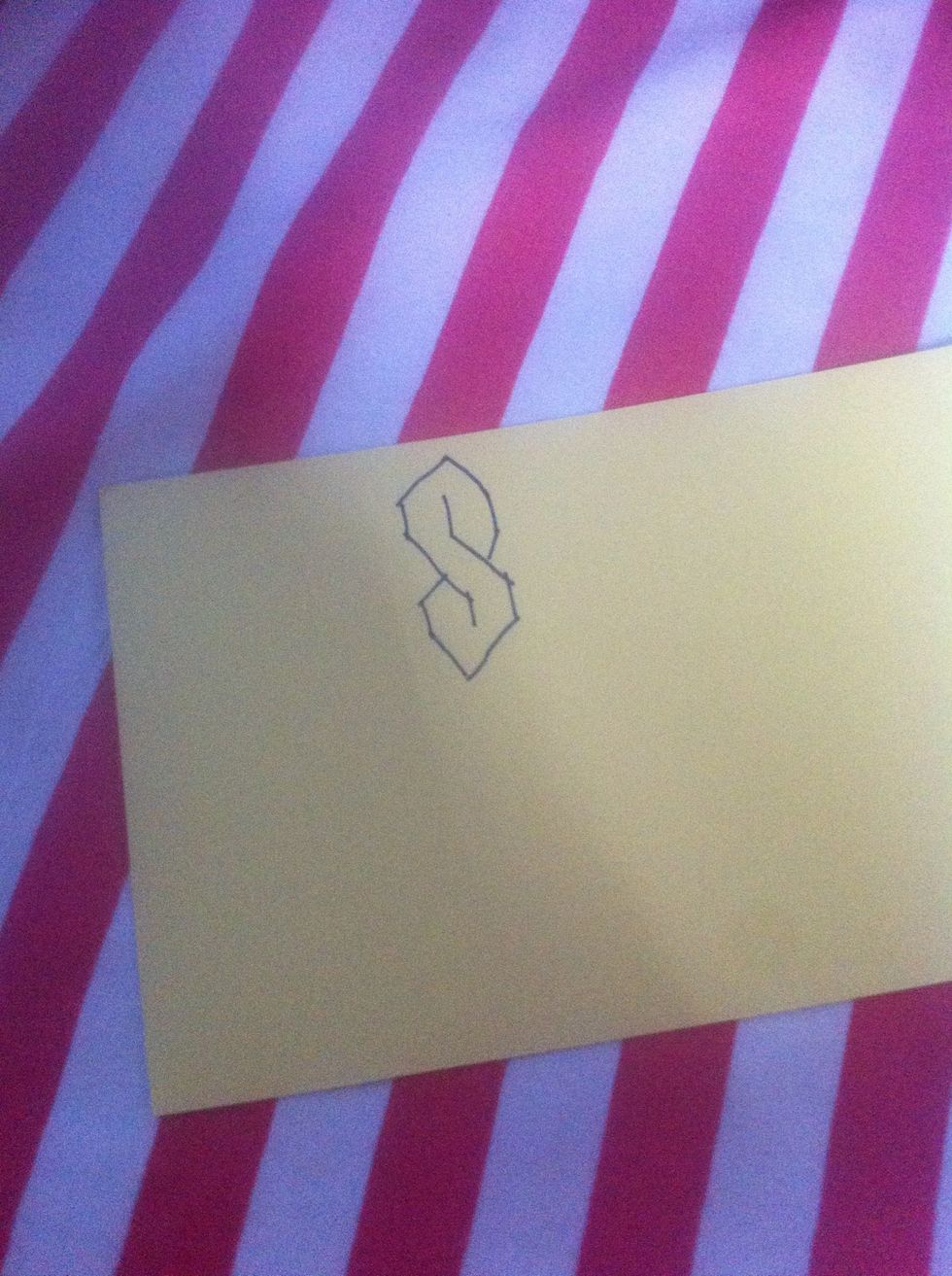 Draw triangle at he top and bottom.