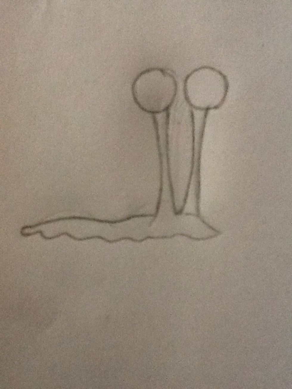 Draw two circles for the eyeballs