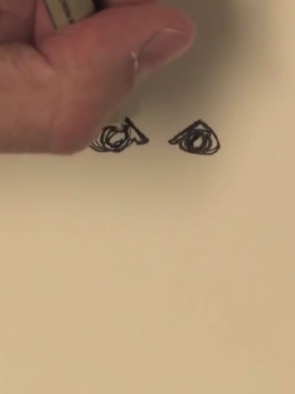 Draw two circles inside each eye..