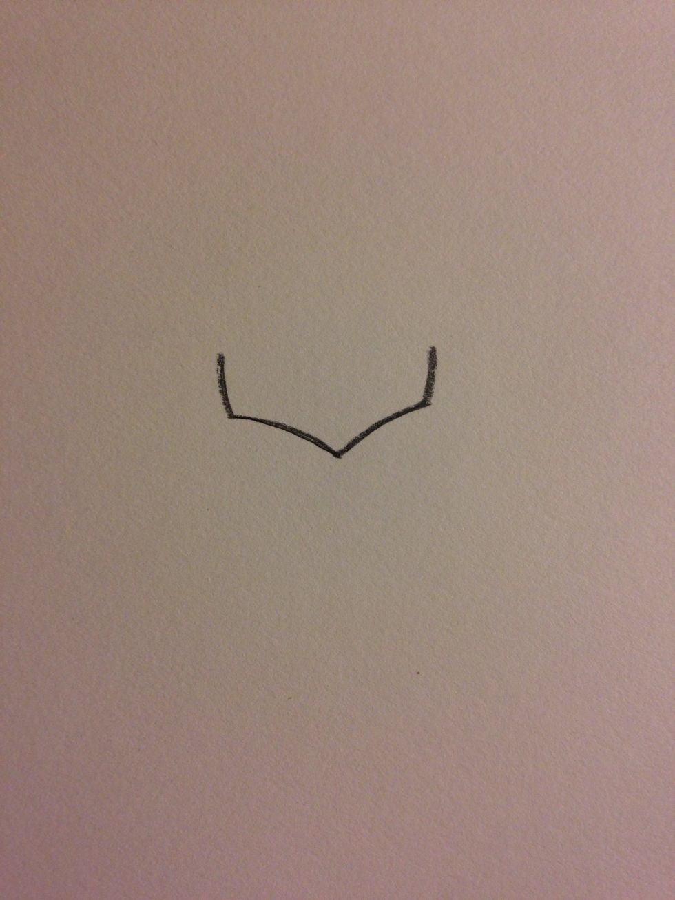 Draw two curves upward on the ends