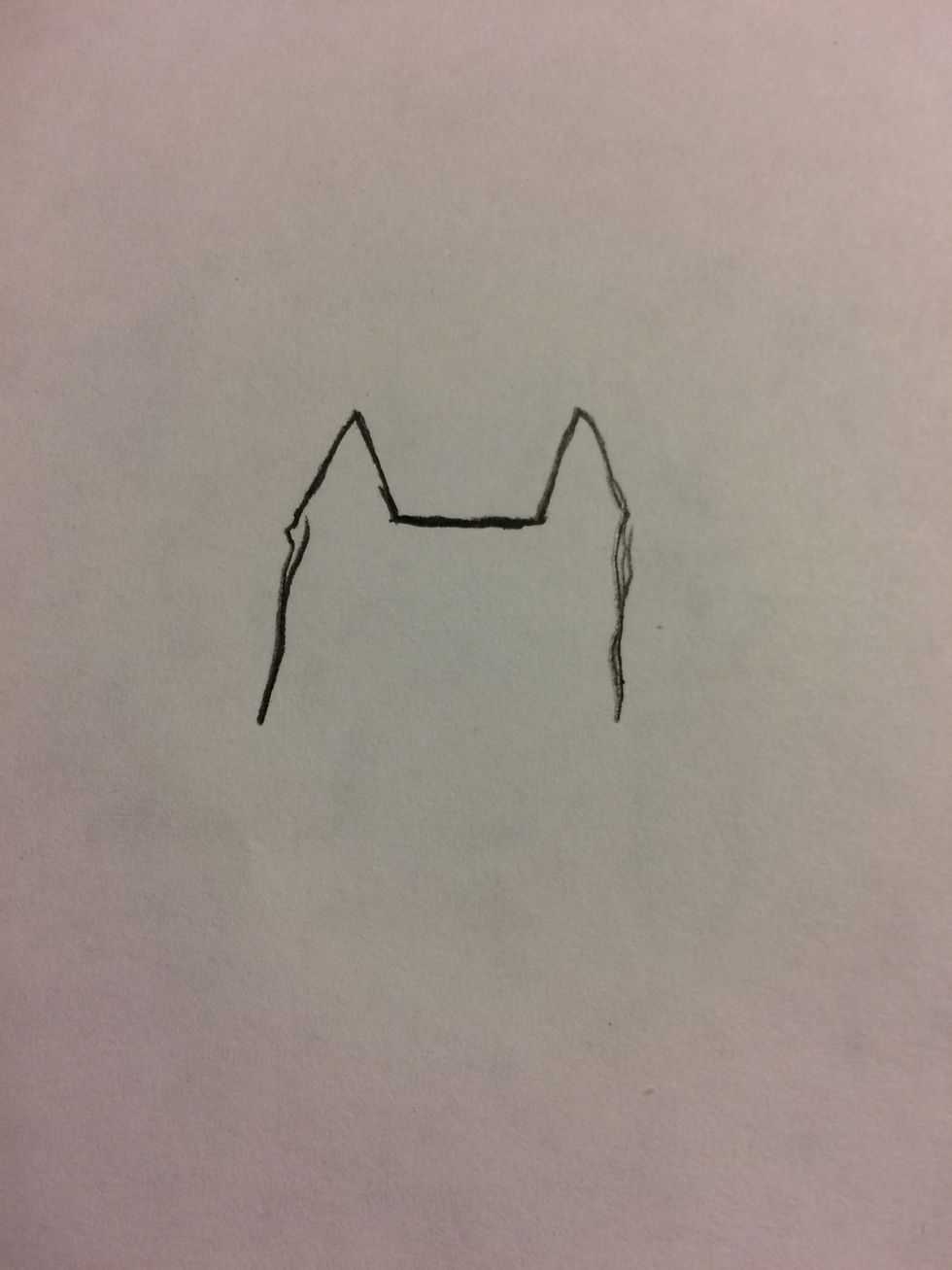 Draw two lines down from each side