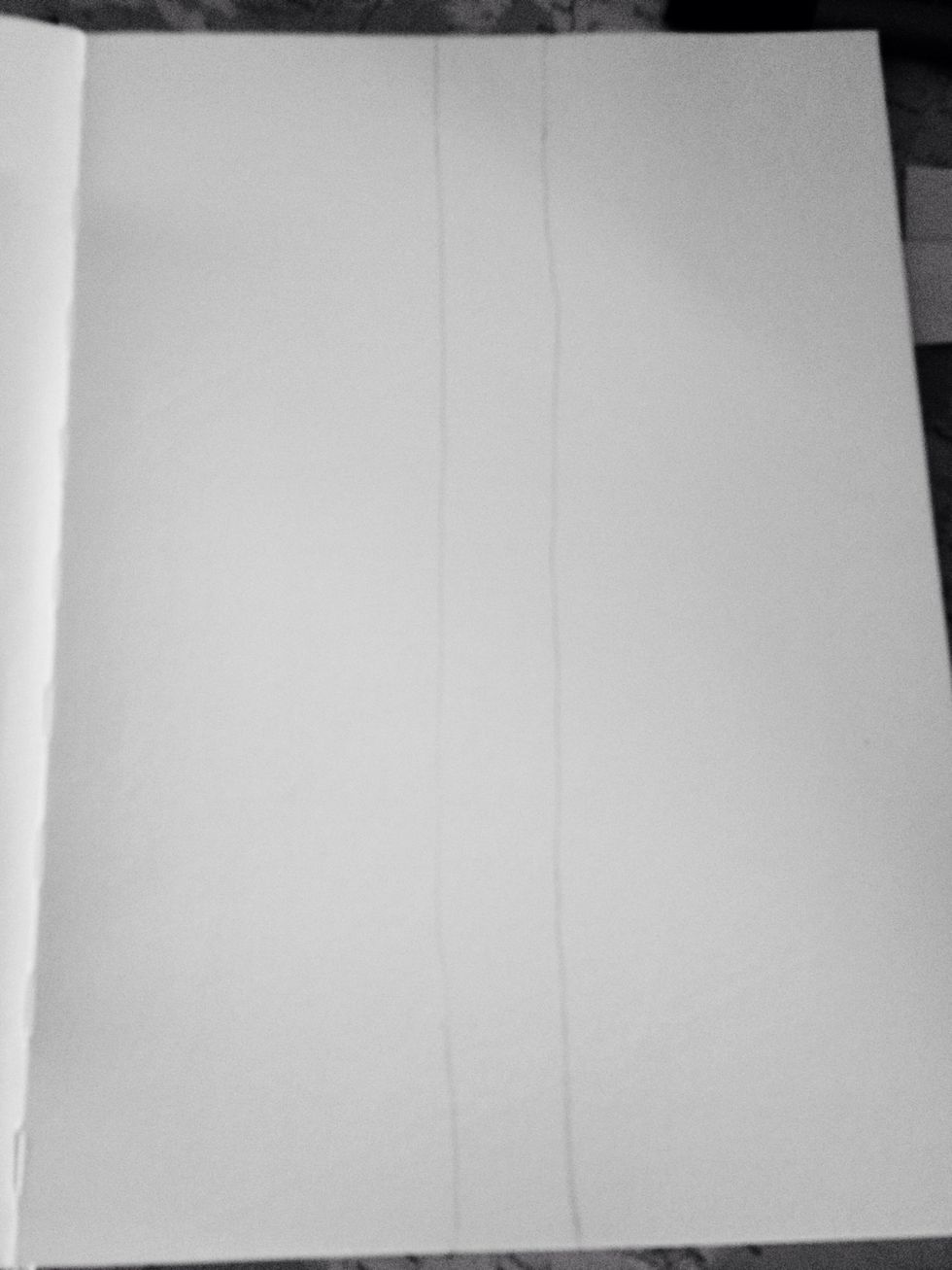 Draw two lines down the middle of your page from top to bottom, about an inch apart. The staff will be more rustic if the lines aren't perfectly straight, but do them how you want.