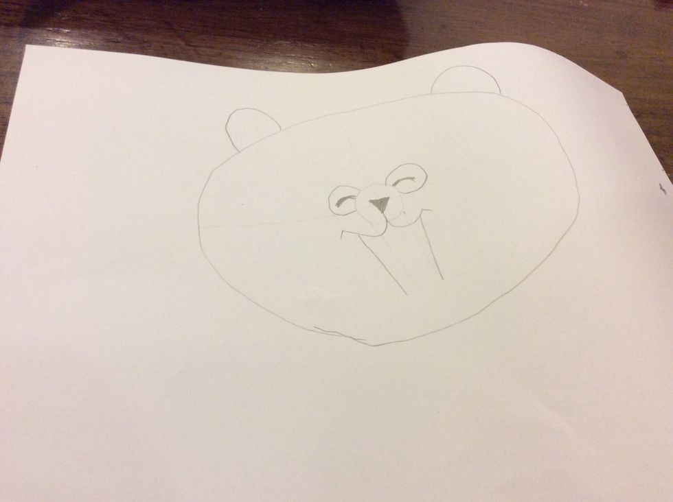 Draw two lines going down.