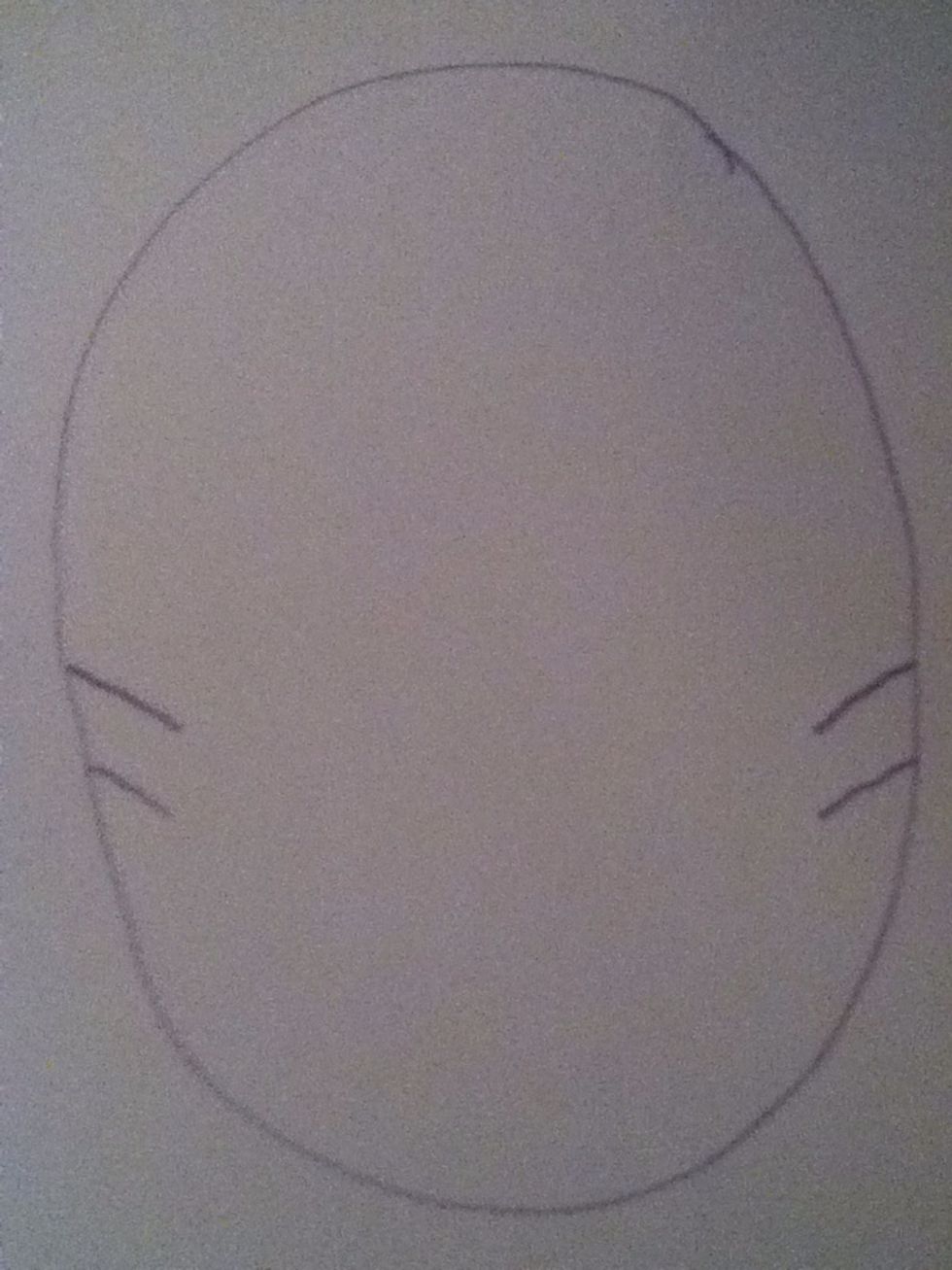 Draw two lines. These will form the overalls.