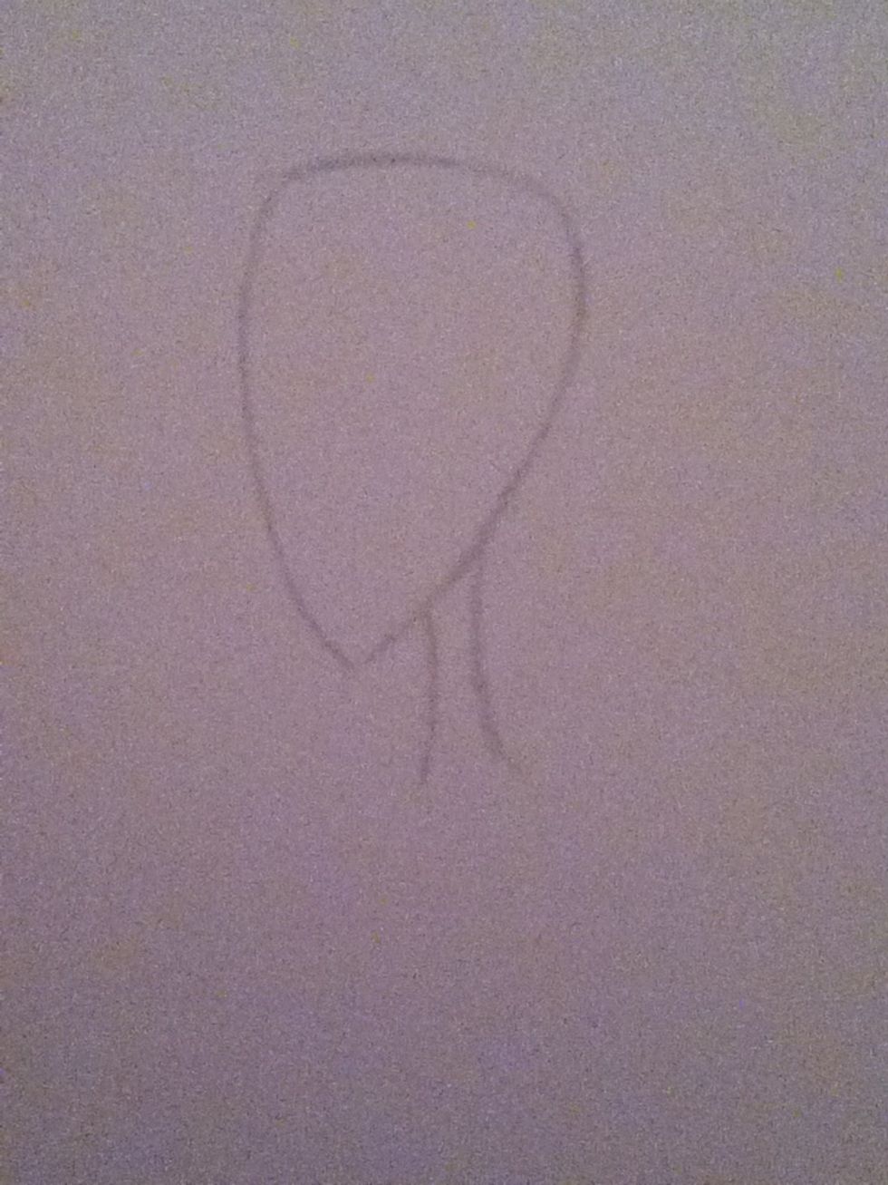 Draw two long lines for the neck. Burton styled characters usually have long thin limbs.