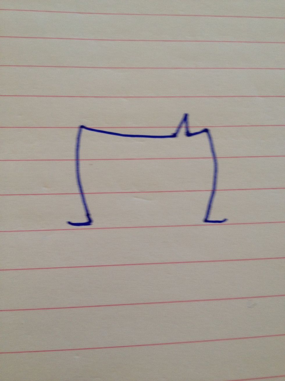 Draw two more smaller lines from the previous ones.