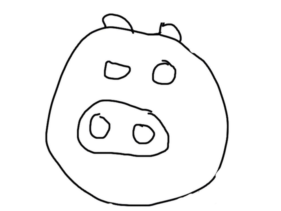 Draw two n's on The big big circle