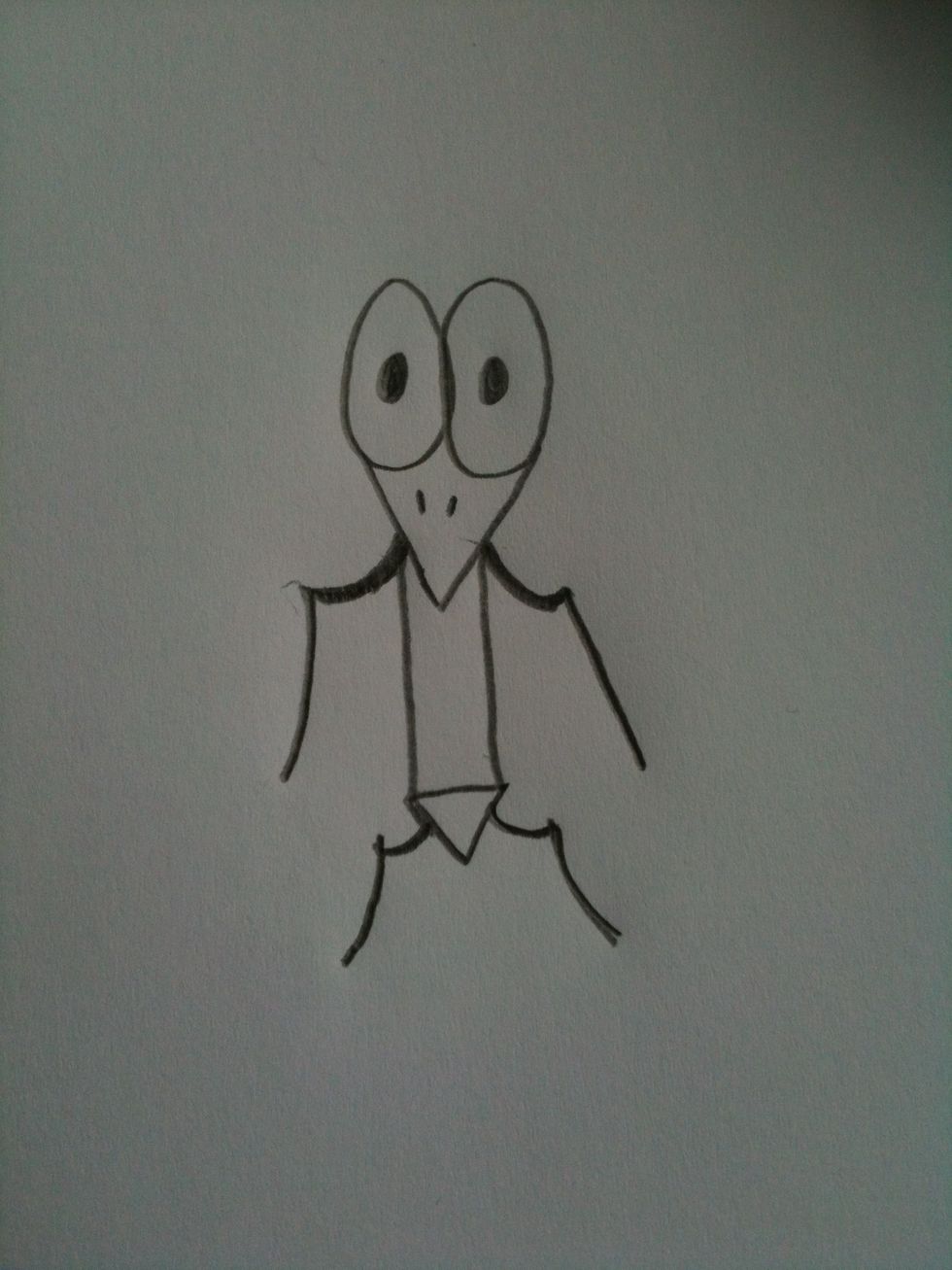 Draw two other lines to structure the legs.