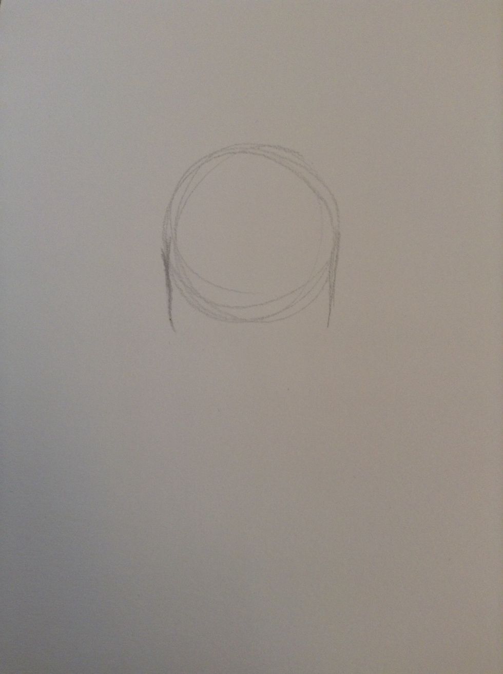 Draw two short lines coming down from the circle.