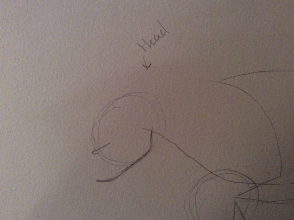 Draw two simple lines for its jaw