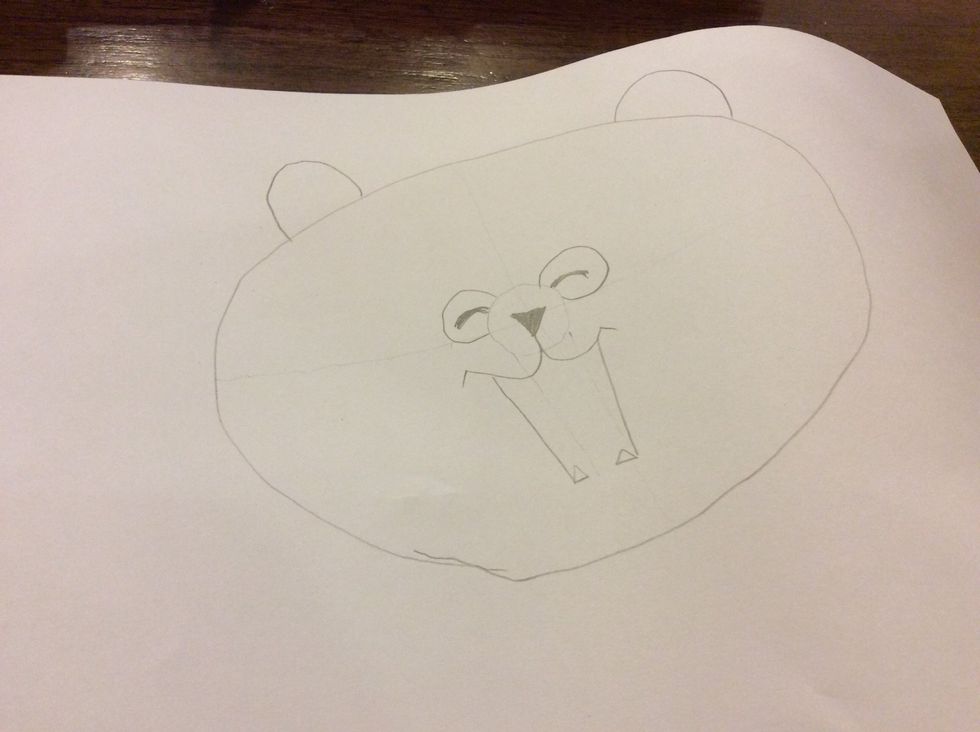 Draw two small triangles on the bottom of the lines.