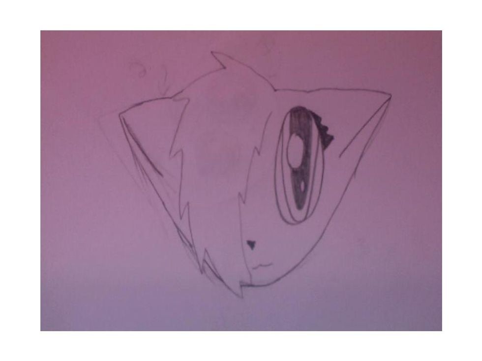 draw whateva mouth you want or just do one like mine. Connect the two ears together to form a chin. :P