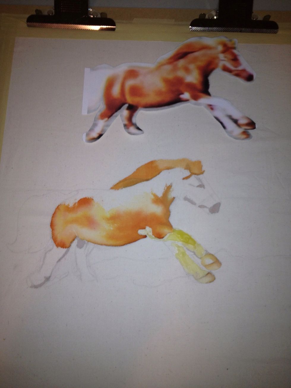 Draw with a pencil lightly what you will be drawing, if you are not good at drawing cut the picture out and trace it! Just remember draw lightly! Start by assessing what you want to be white.