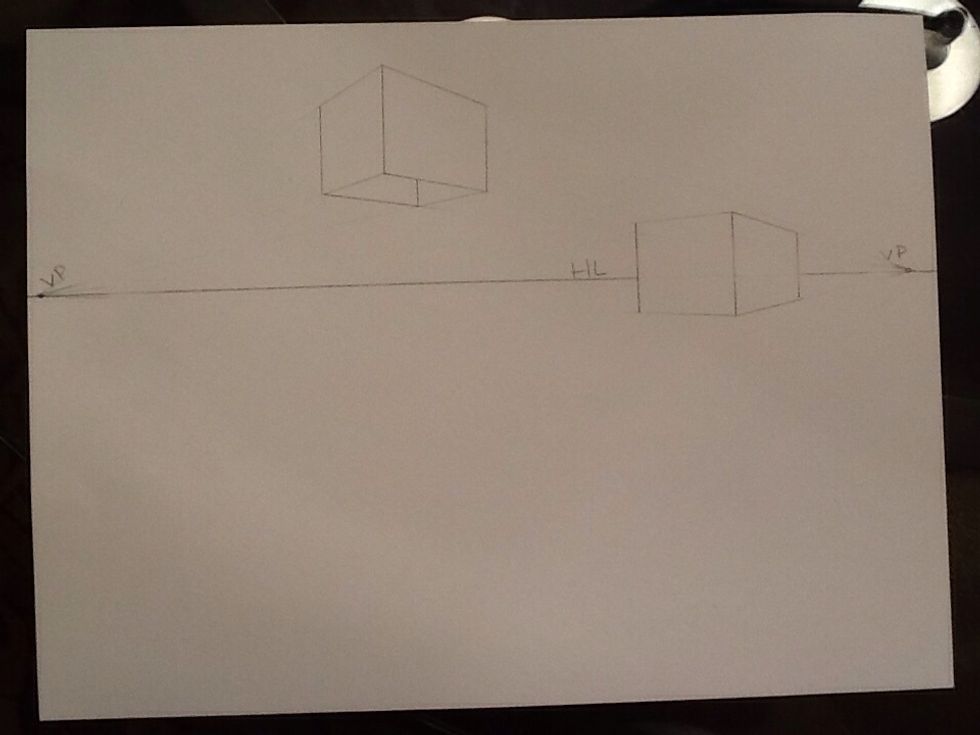 Draw your 2 parallel vertical lines to create the sides of you box. Erase the lines.