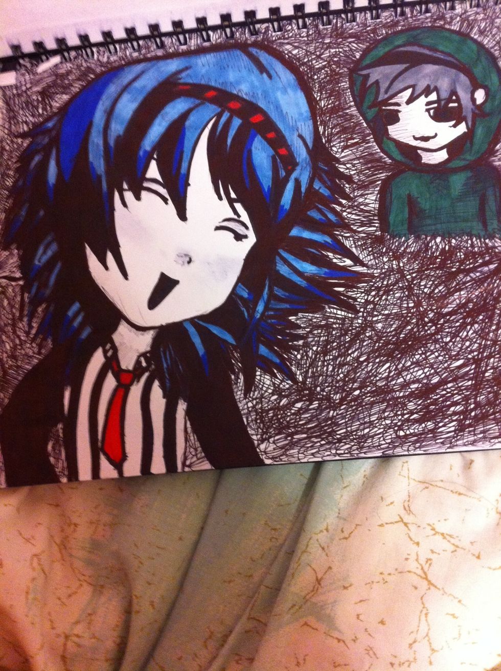 Drawing #1 something that was inspired by Nickasaur! And Hayley Williams