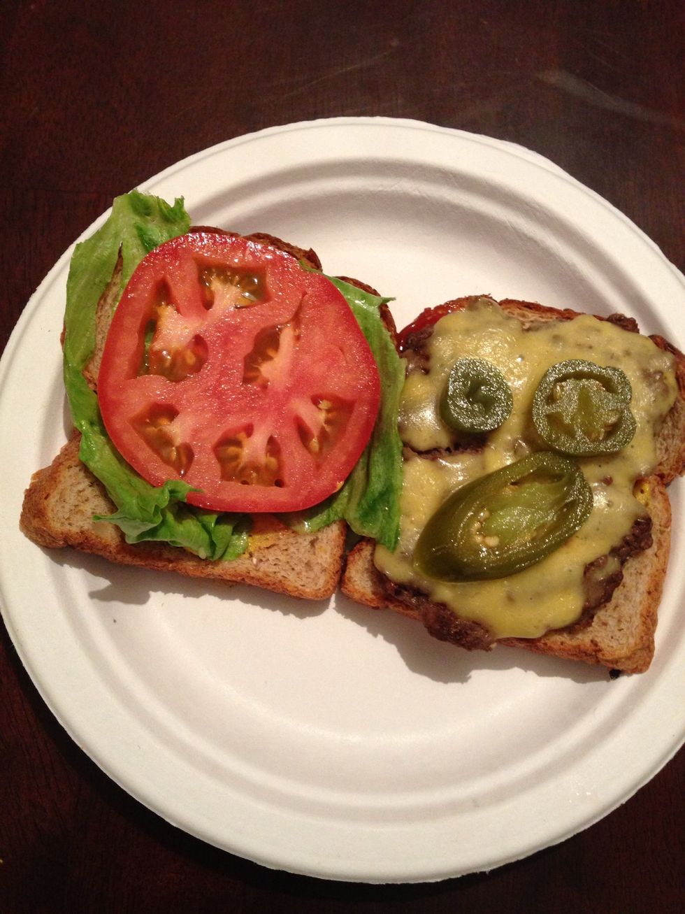 Dress burger to your liking....