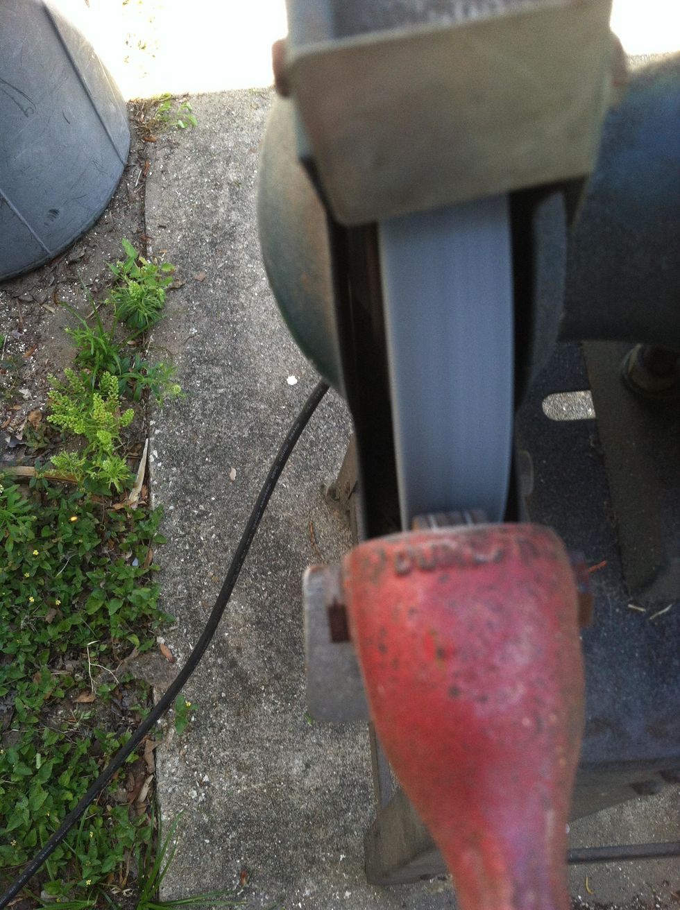 dressing the wheel before using, this cleans debris off the wheel and evens the wheels surface