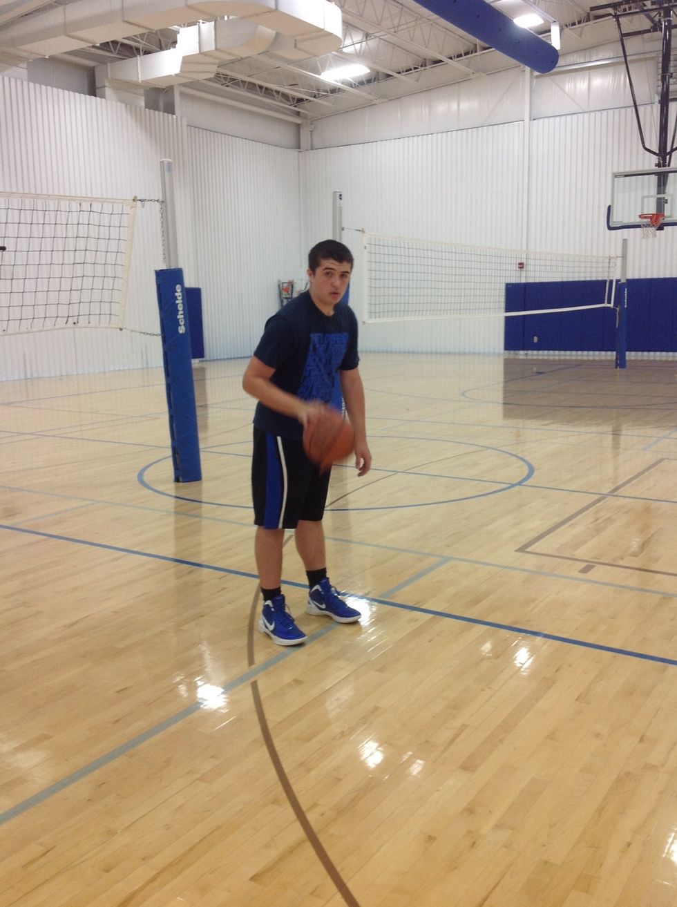 Dribble over to the free throw line extended.