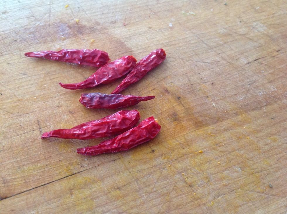 Dried chilies in everything.
