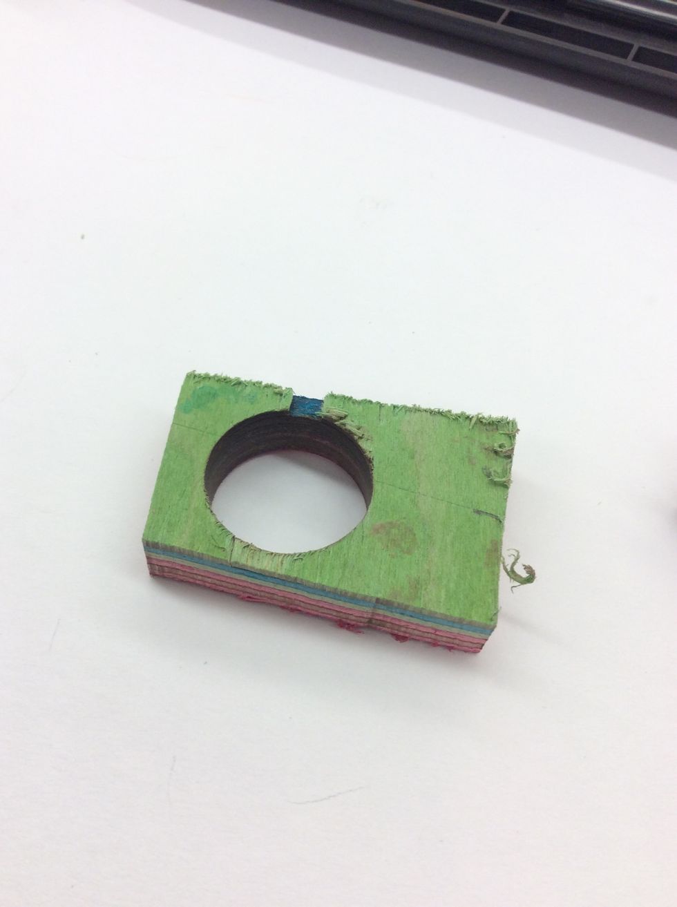 Drill a hole into the veneers