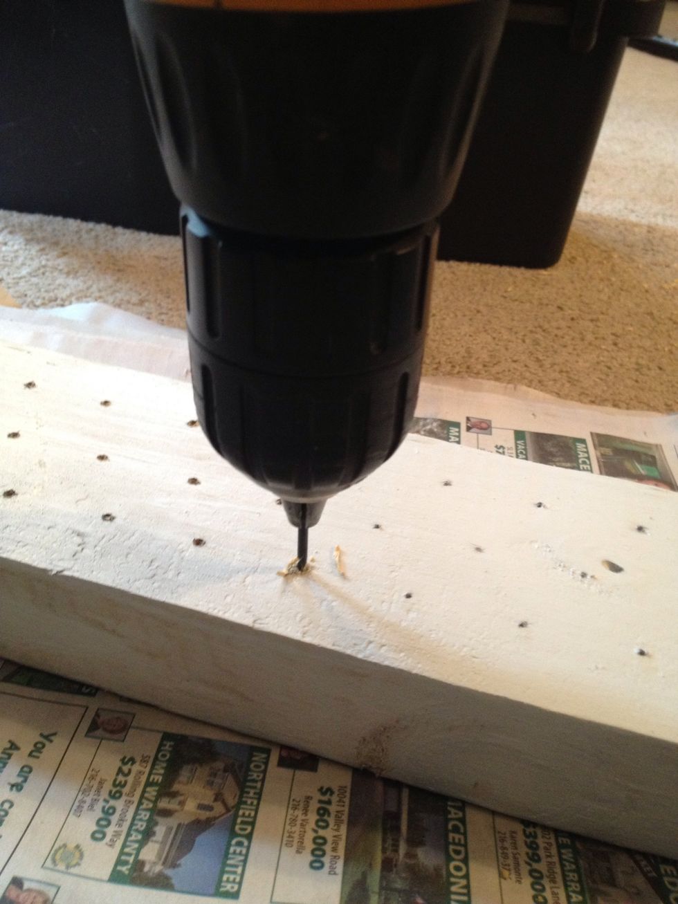 Drill only maybe to the half way point of your bit. I eyeballed it, but you can mark your bit with tape to stay consistent.