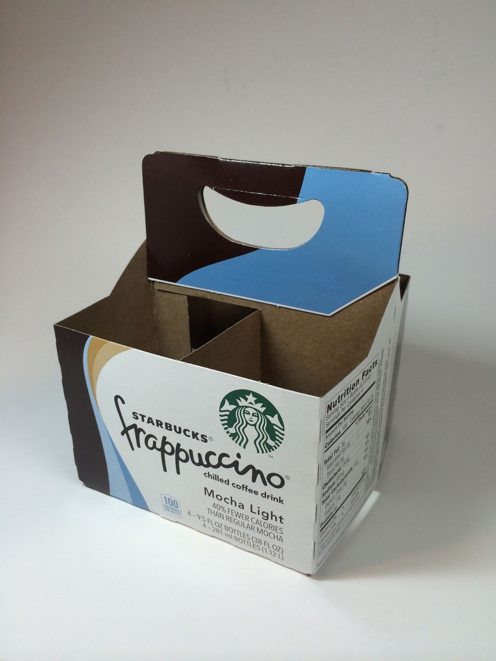Drink up all the coffee and then start the project with an empty Frappucino box.