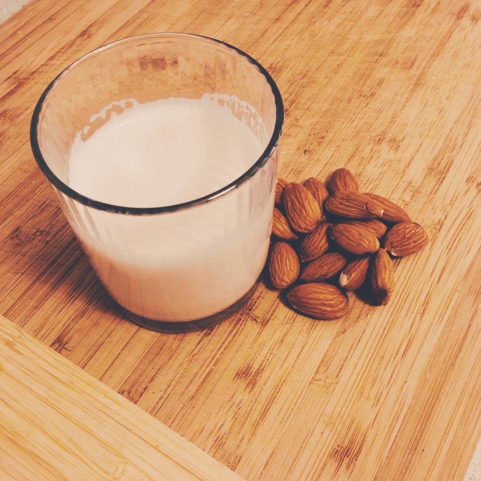 Drink your delicious almond cinnamon milk!