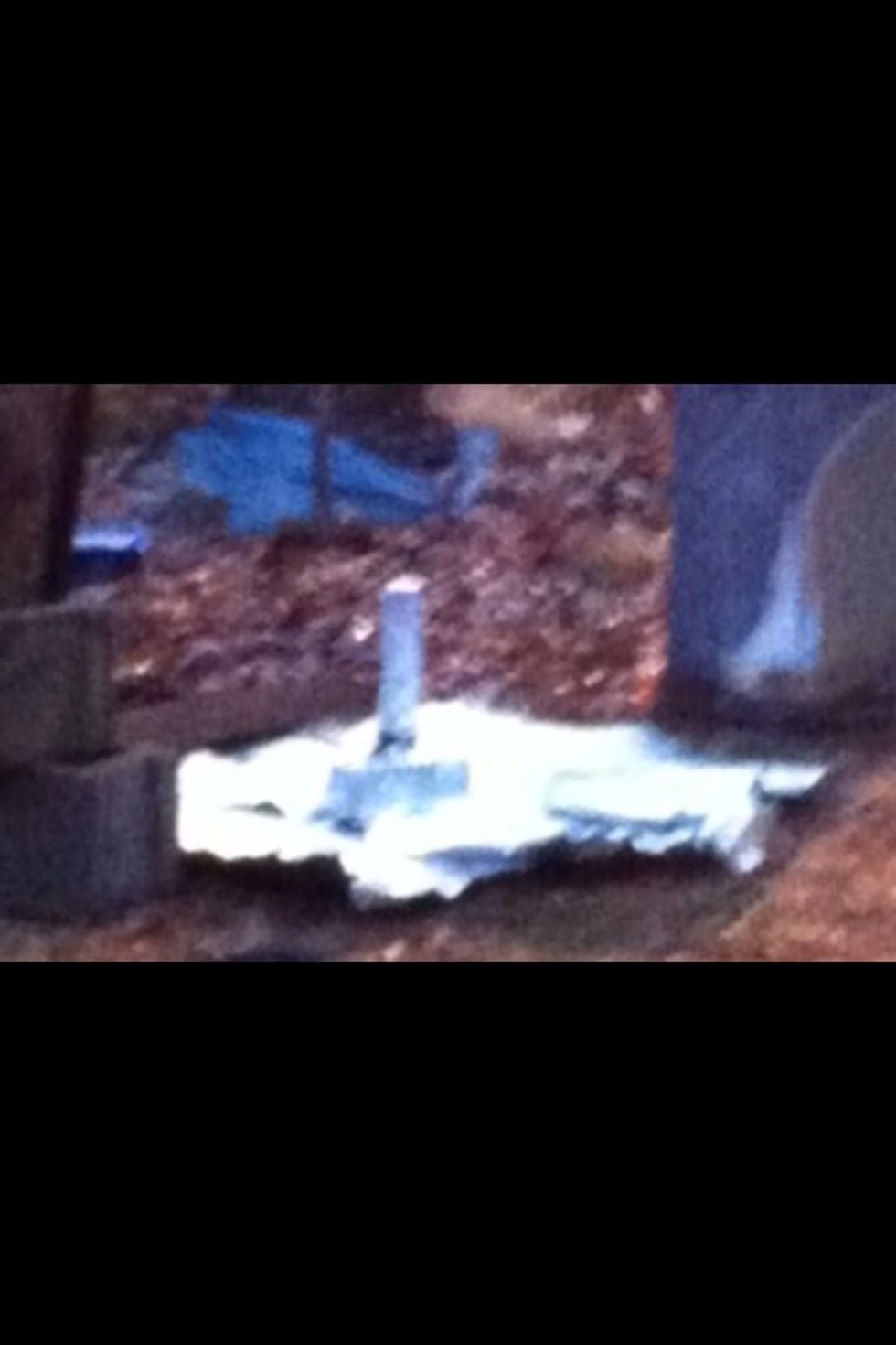 Drive large spike in ground in middle of foil then cover with foil.