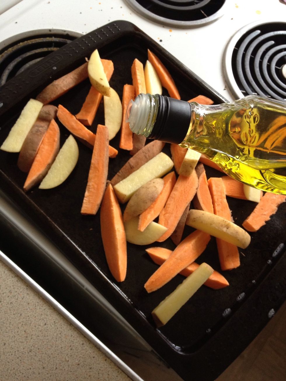 Drizzle over the olive oil.