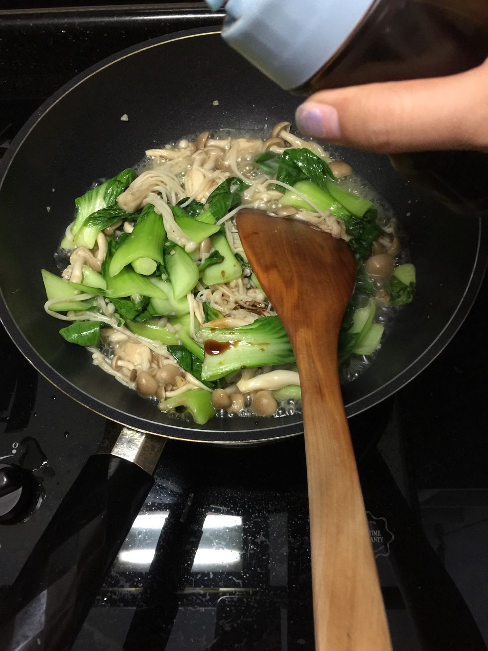 Drizzle some soy sauce. This is optional.