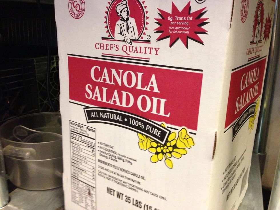 Drizzle the canola oil on top of the corn and onion. Mix well.