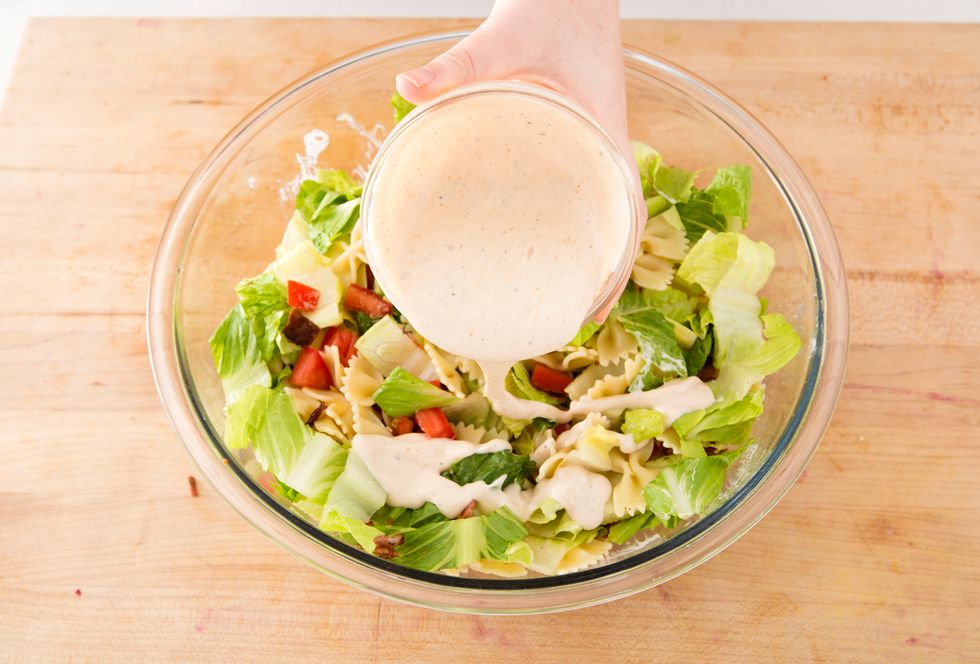 Drizzle the dressing on top.