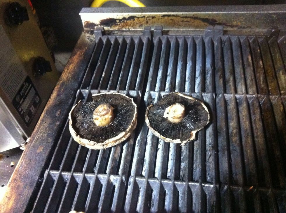 Drizzle the portobello mushroom with veg. Oil and salt & pepper. Before grilling.