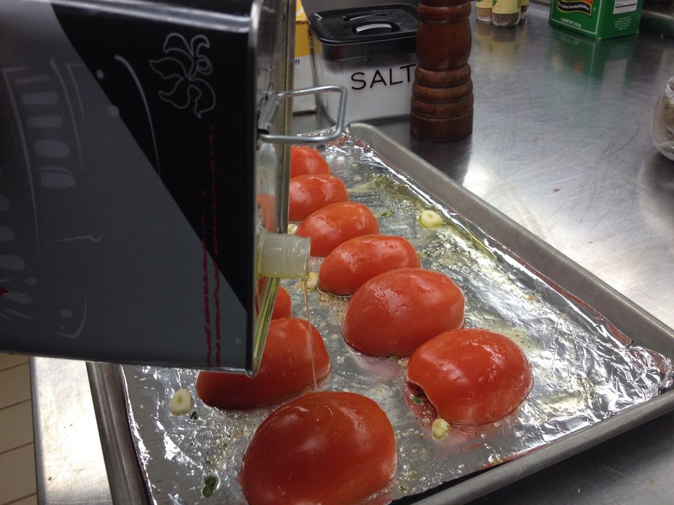 Drizzle the tops with some olive oil.