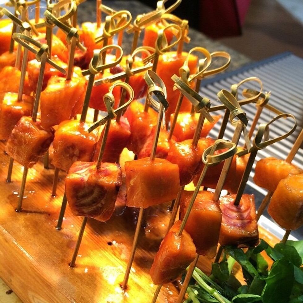 Drizzle with maple syrup and serve.