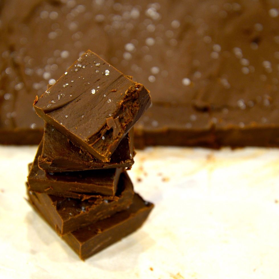 Drizzle with sea salt, refrigerate for an hour or 2, and cut!