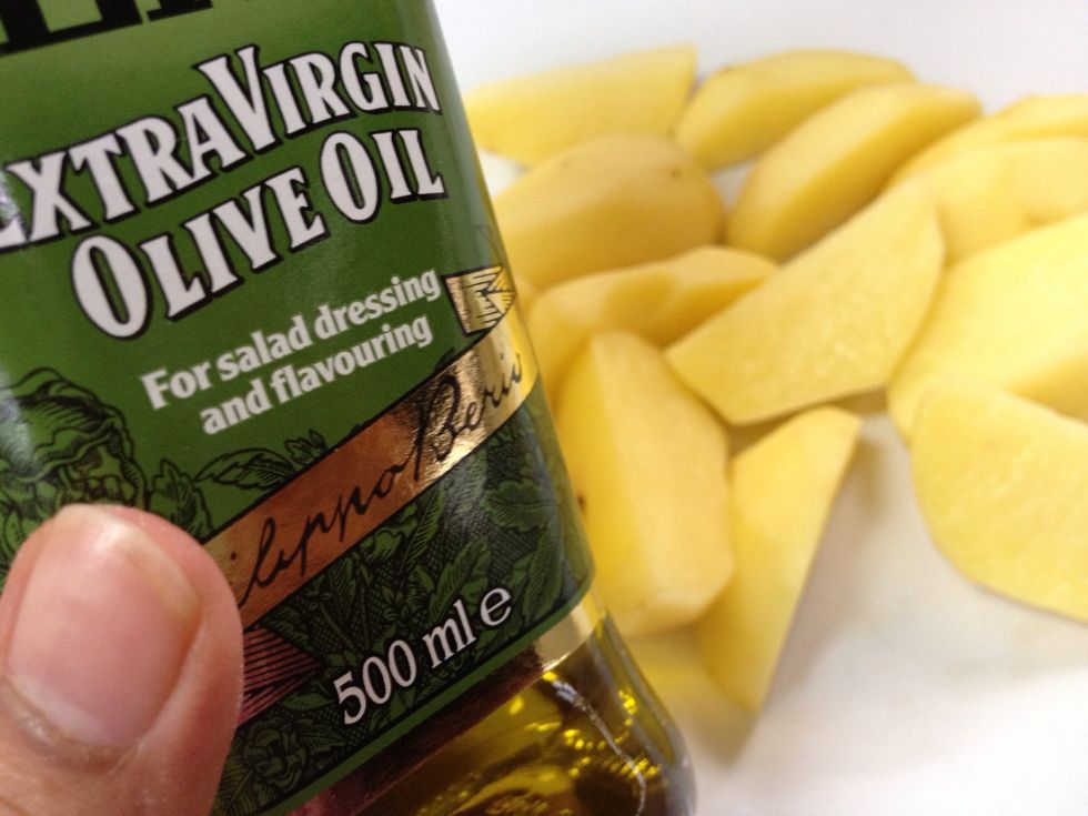 Drizzled with approx 2 tbsp of extra virgin olive oil