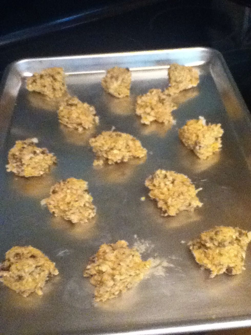 Drop by heaping tablespoons onto ungreased baking sheets, leaving about 2" between cookies. Bake for about 12 minutes, rotating pans at the halfway point.