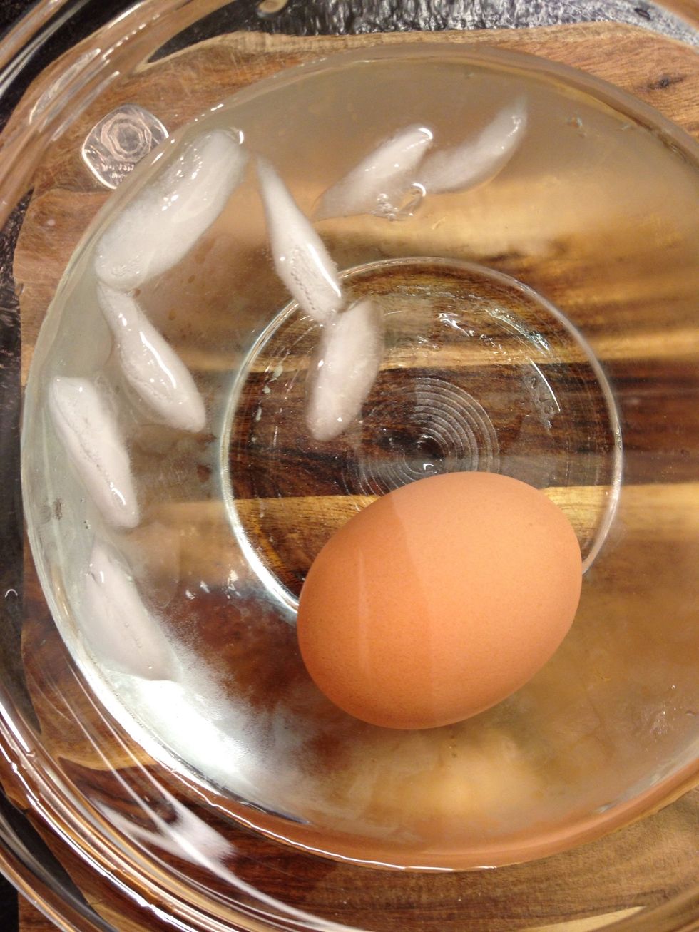 drop it in the ice and water bath to stop the cooking process. If you are not peeling the egg you can certainly jump this step.
