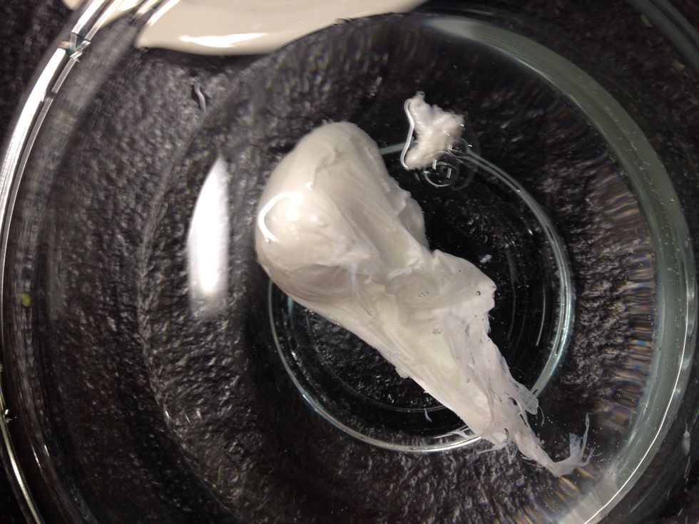 Drop it on the warm bath of water