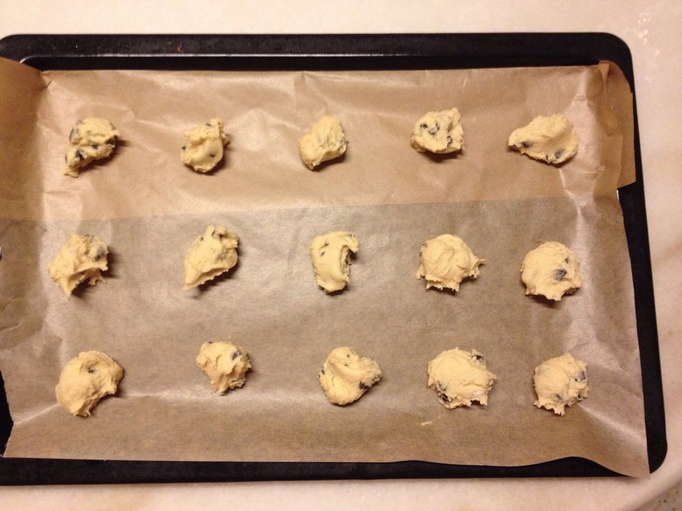 Drop the dough by teaspoonful onto cookie sheet.