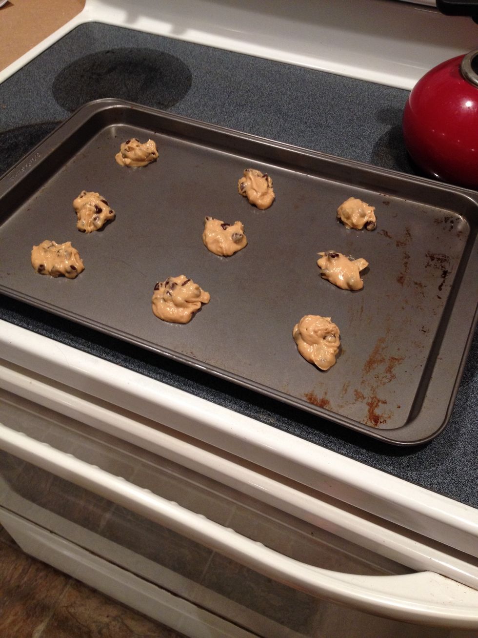 Drop the dough into balls NOT on a greased cookie sheet.